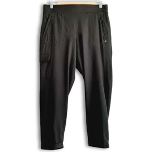 APANA Active Comfort Fit Stretch Pull-On Light Fabric Athletic Pants Black Sz L